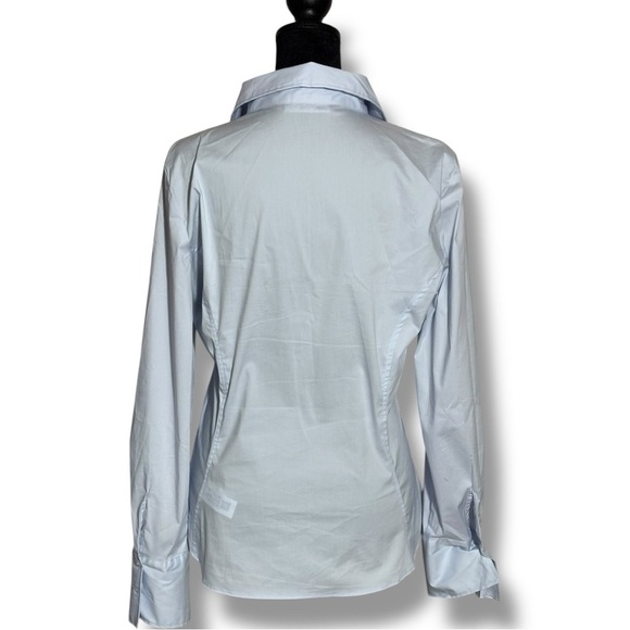 Zara Light Baby Blue Lightweight Long Sleeve Fitted Button Down Shirt - Picture 6 of 15